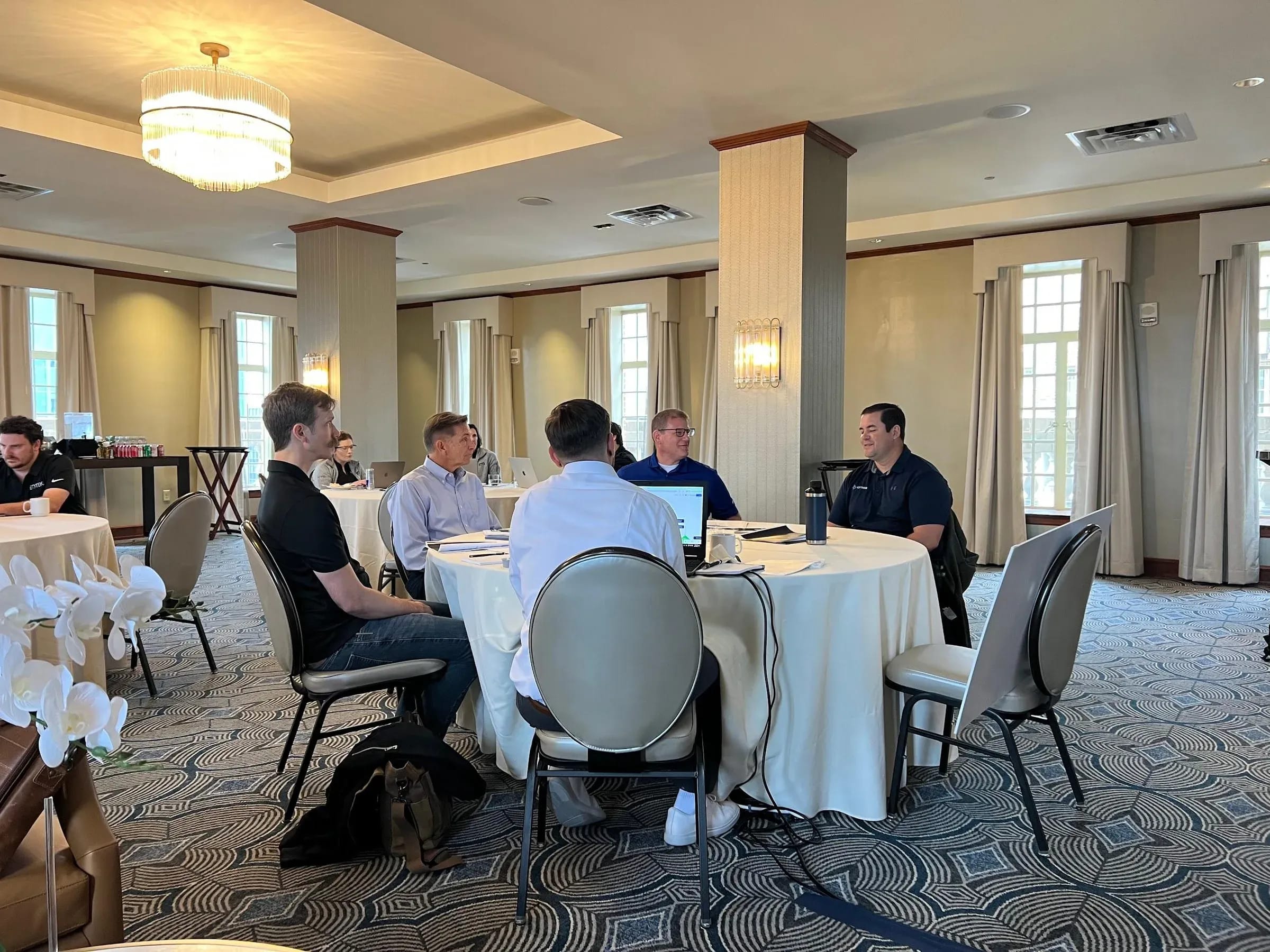 The Cross Precision Measurement and SEQTEK teams working together at the Touchstone workshop